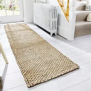 Dunelm Chunky Jute Woven Runner, Boho, Size: 60cm X 150cm (2ft X 5Ft), Chunky Jute Natural