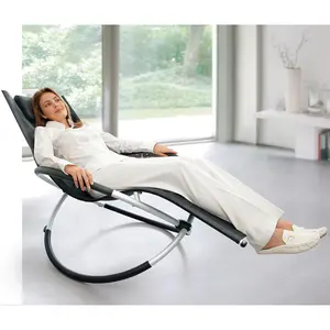 Smart Living Zero Gravity Rocking Sun Lounger Chair with Pillow  Black