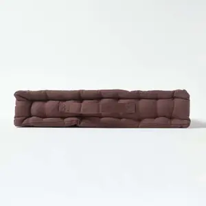 Homescapes Cotton Chocolate Brown Floor Cushion, 40 x 40 cm