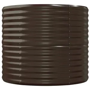 Berkfield Garden Planter Powder-coated Steel 152x80x68 cm Brown