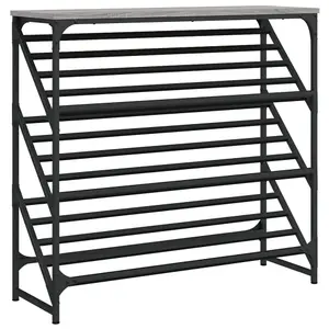 Shoe Rack Grey Sonoma 90x30x85 cm Engineered Wood