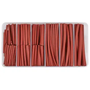 Sealey Heat Shrink Tubing Assortment 180 Pieces 50mm & 100mm Red HST501R