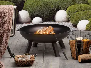 Beliani Charcoal Fire Pit Black SEMPU