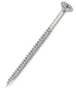 Turbo Silver Double self-countersunk Zinc-plated Carbon steel Screw (Dia)5mm (L)90mm, Pack of 100