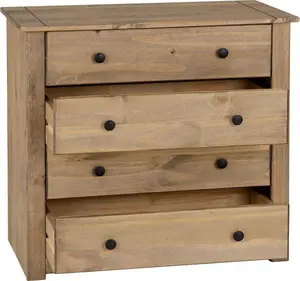 PANAMA WAXED PINE 4 DRAWER CHEST