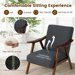 Costway Modern Accent Chair Ergonomic Leisure Chair Fabric Upholstered Lounge Chair