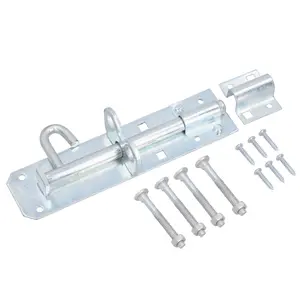 150mm Galvanised Brenton Slip Bolt Padbolt Slide Latch Lock Sheds Gates 4pk