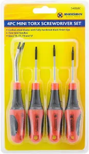 4Pc Mini Torx Precision Screwdriver Set T5 T7 T8 U Mini Steel Bits Diy Tools