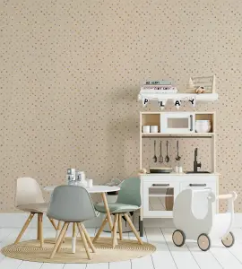 Galerie Great Kids Beige Smooth Glitter Watercolor Dots Wallpaper Roll