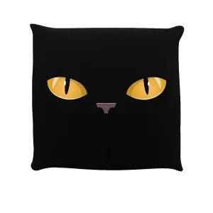 Grindstore Curious Kitten Cushion Black (One Size)