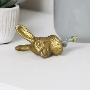 Melody Maison Gold Rabbit Head Drawer Knob