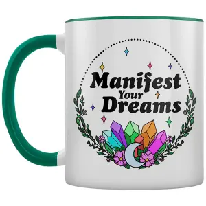 Grindstore Manifest Your Dreams Inner Two Tone Mug White/Green (One Size)