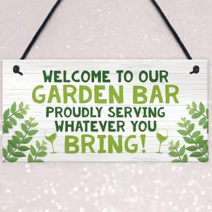 Garden Bar Sign Hanging Door Wall Home Bar Sign Sign Gift Bar Sign