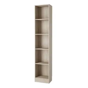 Basic Tall Narrow Bookcase (4 Shelves) in Oak