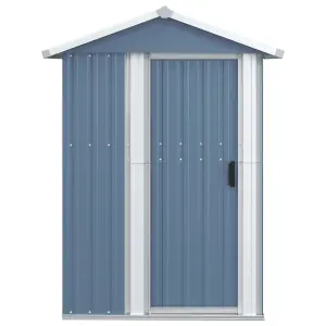 Berkfield Garden Shed Grey 126x97.5x177 cm Galvanised Steel