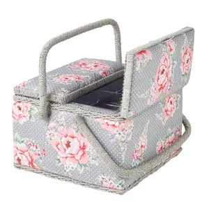 Beautiful Bloom Large Twin Lid Sewing Box 25 x 25 x 17cm - HobbyGift MRLTLE/190