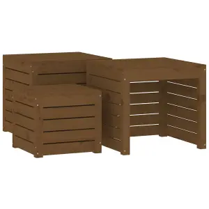 Berkfield 4 Piece Garden Box Set Honey Brown Solid Wood Pine