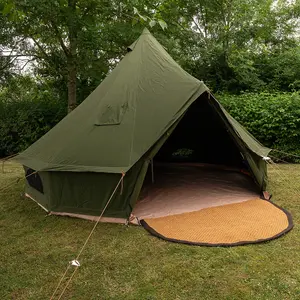 5M Kokoon Deluxe Bell Tent with Chimney fitting,  100% Cotton Canvas, Olive Green