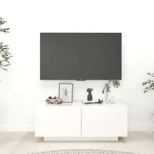 Berkfield TV Cabinet High Gloss White 100x35x40 cm Engineered Wood