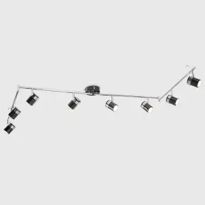 ValueLights Rosie Black Ceiling Bar Spotlight and GU10 Spotlight LED 5W Cool White 6500K Bulbs