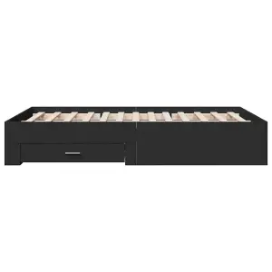 Berkfield Bed Frame with Drawers without Mattress Black 135x190 cm Double