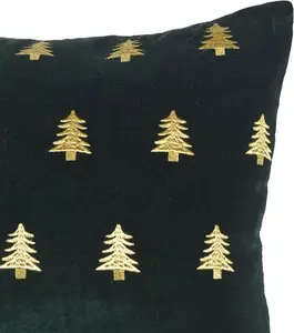 Green & Gold Christmas Tree Indoor Christmas Cushion (l)43cm X (w)43cm