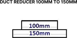 AirTeck-UK Universal Ventilation System Reducer 100-150 mm Diameter Transition Tube Connector for Efficient and Quiet Ventilation