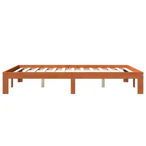 Berkfield Bed Frame without Mattress Wax Brown 120x190 cm Small Double Solid Wood Pine