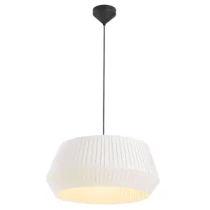 Nordlux Dicte 53 Indoor Living Dining Textile Pendant Ceiling Light in White (Diam) 53cm