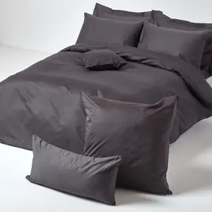 Homescapes Dark Charcoal Grey Egyptian Cotton Oxford Pillowcase 1000 TC