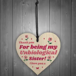 Best Friend Plaque Hanging Wooden Heart Unbiological Sister Gift Friendship Sign