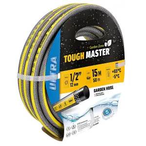 TOUGH MASTER Garden Hose Heavy Duty 3 Layer Flexible Reinforcement UV & Algae Resistant for Garden,Pressure Washer- 15m 50ft