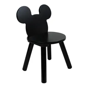 Disney Mickey Mouse Table and Chair Set, 2 Chairs Included, Black finish, Table: W60 X D60 X H48cm, Chair: W28 X D28 X H45cm