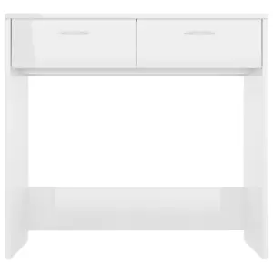 Berkfield Desk High Gloss White 80x40x75 cm Engineered Wood