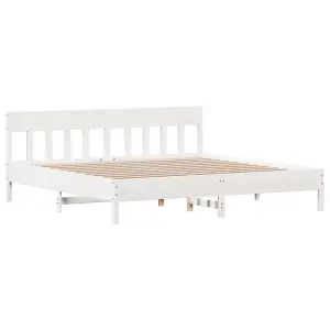 Berkfield Bed Frame without Mattress White 200x200 cm Solid Wood Pine