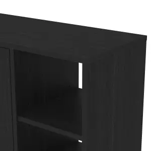 GFW Bideford Shoe Cabinet Rustick Black Oak