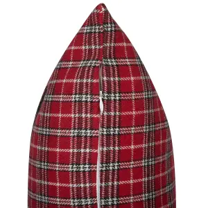 Set of 2 Cushions COMET 45 x 45 cm Checked Dark Red