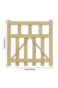 Classic Picket Fence Gate Enhancing Garden, Yard, or Deck Entrance W 90cm H 90cm