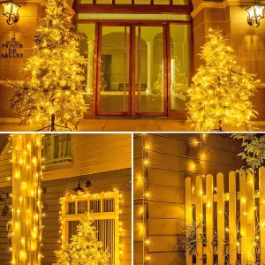 200 LED Warm White Christmas String Lights Indoor Bedroom, String Lights Outdoor Clear Wire, String Lights