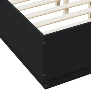 Berkfield Bed Frame with LED without Mattress Black 135x190 cm Double