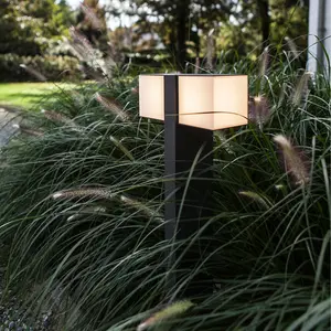 MORGAN - CGC Dark Grey Double Cube LED Outdoor Post Light