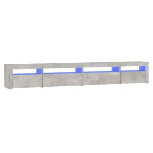 Berkfield TV Cabinet with LED Lights Concrete Grey 270x35x40 cm