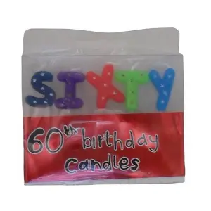 60th Birthday Pick Candles Multicoloured (One Size)