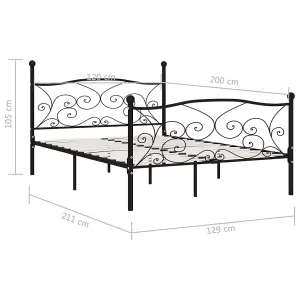 Berkfield Bed Frame with Slatted Base Black Metal 120x200 cm