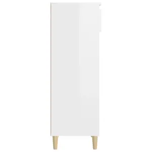 Berkfield Shoe Cabinet High Gloss White 40x36x105 cm Engineered Wood