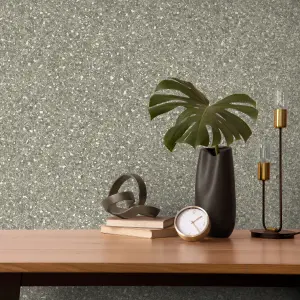 Crown Carbon Mineral Warm Grey Wallpaper M1755