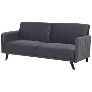 Beliani Glam Sofa Bed SENJA Grey Velvet