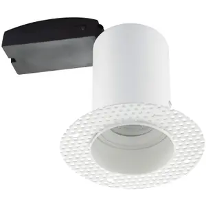 4 PACK Plaster-In Fire Rated Downlight - 50W GU10 Reflector LED - Trimless