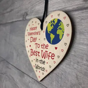 Valentines Gifts For Wife Hanging Wooden Heart LOVE Gift For Her Women Keepsake