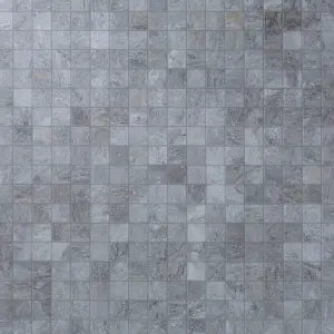 Shaded slate Grey Matt Porcelain Mosaic tile sheet, (L)300mm (W)300mm